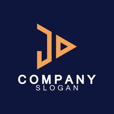 İlk Harfler JD Logo Tasarım Vektör Şablonu.