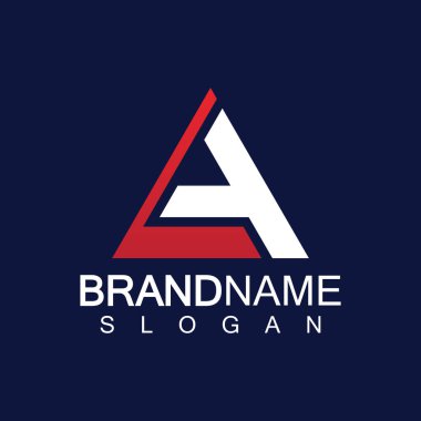   Yaratıcı harf LA üçgen şekil logosu