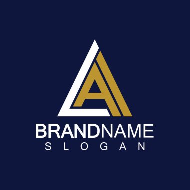   Yaratıcı harf LA üçgen şekil logosu