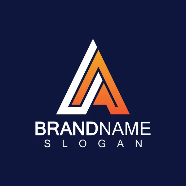 Kreativ Bokstav Triangel Form Monogram Logotyp — Stock vektor