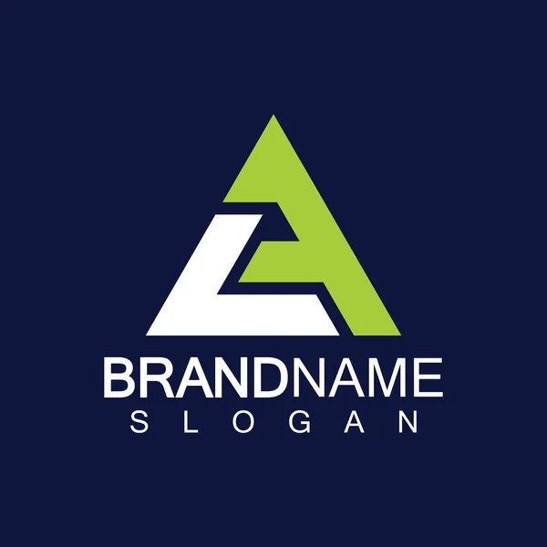 Carta Creativa Triángulo Forma Monograma Logo Ilustración De Stock