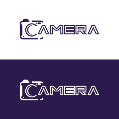 Kamera logosu tasarım vektör illüstrasyon şablonu ile c harfi