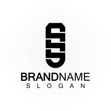 İlk Harfler SS Logo Tasarım Vektör Şablonu.