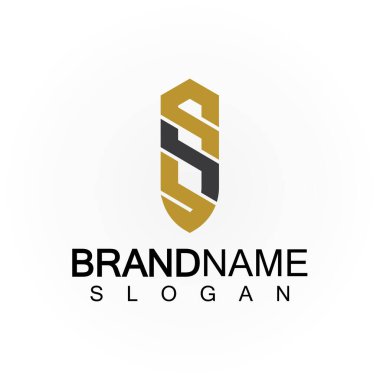 İlk Harfler SS Logo Tasarım Vektör Şablonu.