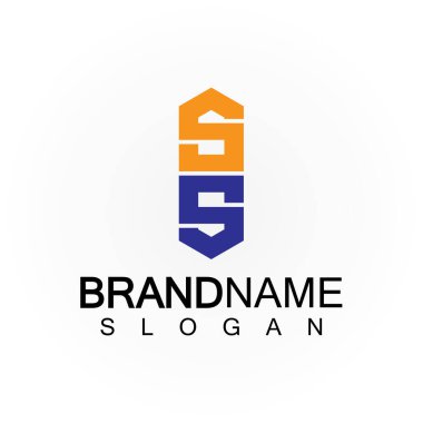 İlk Harfler SS Logo Tasarım Vektör Şablonu.