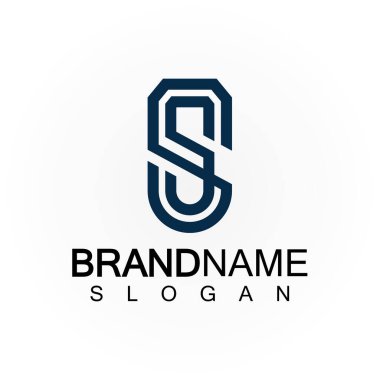 İlk Harfler SS Logo Tasarım Vektör Şablonu.