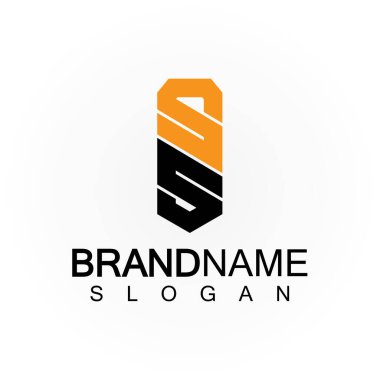 İlk Harfler SS Logo Tasarım Vektör Şablonu.