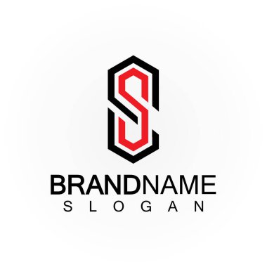 İlk Harfler SS Logo Tasarım Vektör Şablonu.