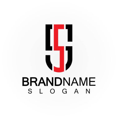 İlk Harfler SS Logo Tasarım Vektör Şablonu.