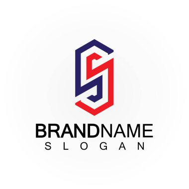 İlk Harfler SS Logo Tasarım Vektör Şablonu.