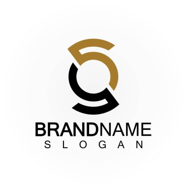 İlk Harfler SS Logo Tasarım Vektör Şablonu.