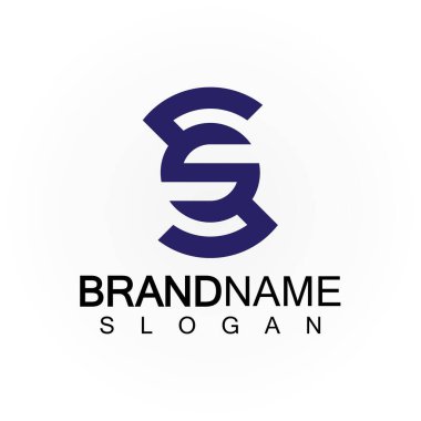 İlk Harfler SS Logo Tasarım Vektör Şablonu.