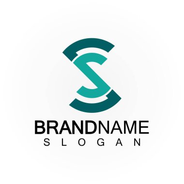 İlk Harfler SS Logo Tasarım Vektör Şablonu.