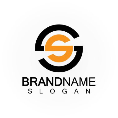 İlk Harfler SS Logo Tasarım Vektör Şablonu.