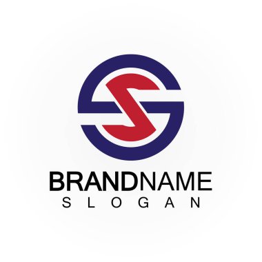 İlk Harfler SS Logo Tasarım Vektör Şablonu.