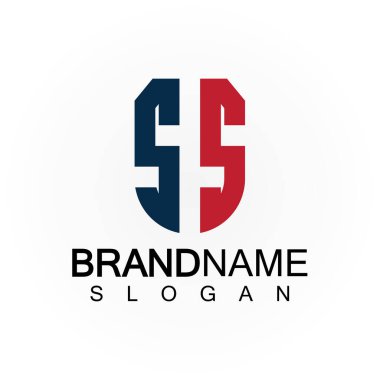 İlk Harfler SS Logo Tasarım Vektör Şablonu.