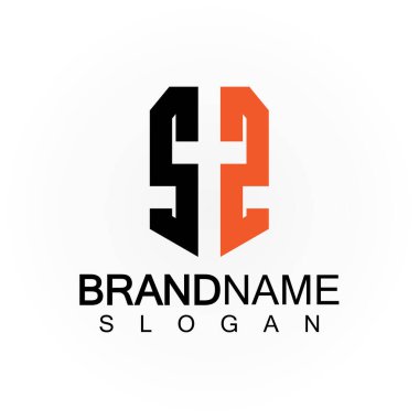 İlk Harfler SS Logo Tasarım Vektör Şablonu.
