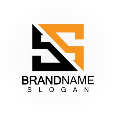 İlk Harfler SS Logo Tasarım Vektör Şablonu.