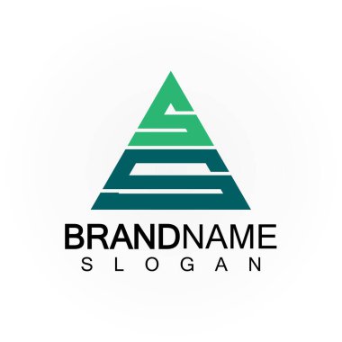 İlk Harfler SS Logo Tasarım Vektör Şablonu.