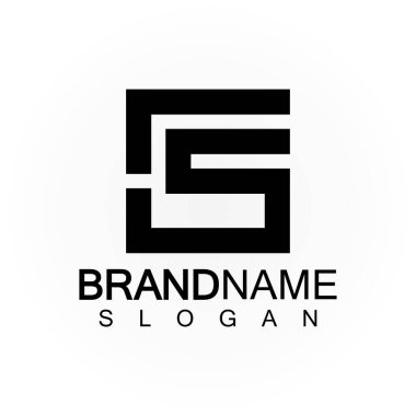 Alfabe harfleri monogram logo FS zarif ve Profesyonel siyah harf simgesi tasarımı 