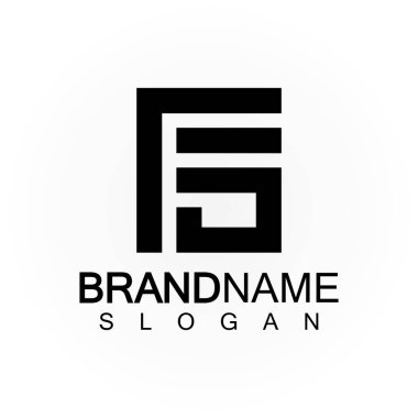 Alfabe harfleri monogram logo FS zarif ve Profesyonel siyah harf simgesi tasarımı 