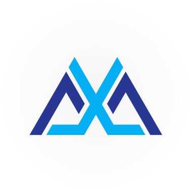 İlk Harfler AXA Logo Tasarım Vektör Şablonu.