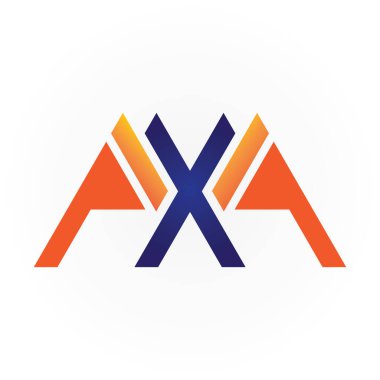 İlk Harfler AXA Logo Tasarım Vektör Şablonu.