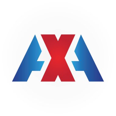 İlk Harfler AXA Logo Tasarım Vektör Şablonu.