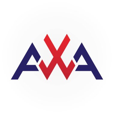 İlk Harfler AXA Logo Tasarım Vektör Şablonu.