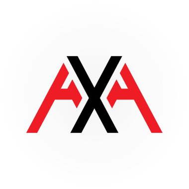 İlk Harfler AXA Logo Tasarım Vektör Şablonu.