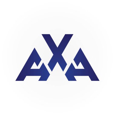 İlk Harfler AXA Logo Tasarım Vektör Şablonu.