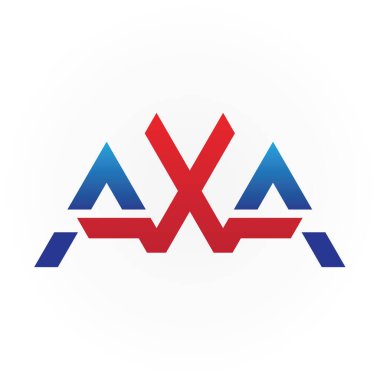 İlk Harfler AXA Logo Tasarım Vektör Şablonu.