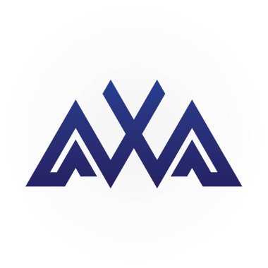 İlk Harfler AXA Logo Tasarım Vektör Şablonu.