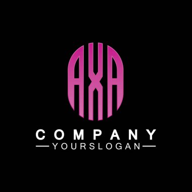 İlk Harfler AXA Logo Tasarım Vektör Şablonu.
