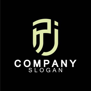Alfabe Harfleri RJ veya JR iş logosu tasarımı 