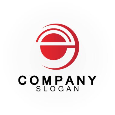 E harfi logo tasarım şablonu