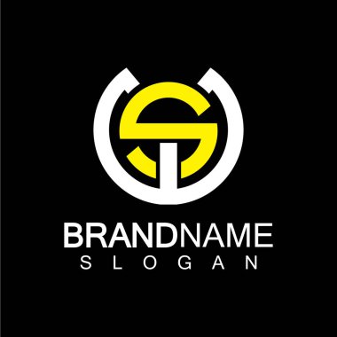 Alfabe Harfleri SW veya WS logo tasarım şablonu
