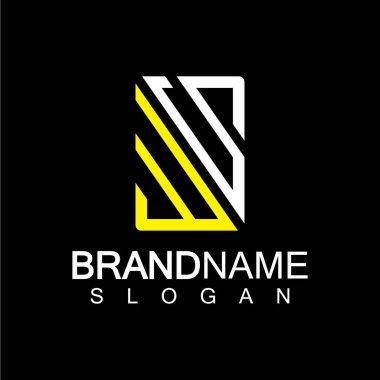 Alfabe Harfleri SW veya WS logo tasarım şablonu