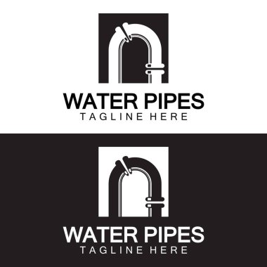 Su Boruları logo simgesi tasarım şablonu - Vektör