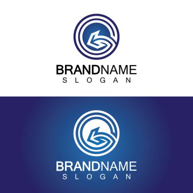 G harfi ok logo vektör şablonu