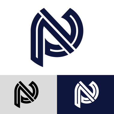 Alfabe harfleri monogram logo PN, NP ve N, zarif ve Profesyonel harf simgesi tasarımı