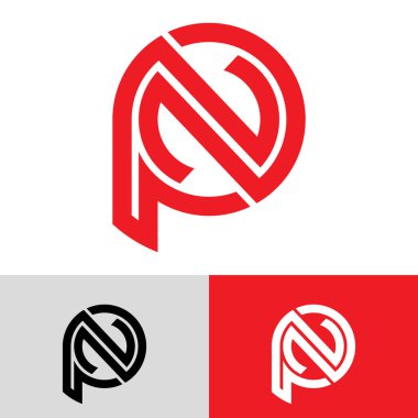 Alfabe harfleri monogram logo PN, NP ve N, zarif ve Profesyonel harf simgesi tasarımı