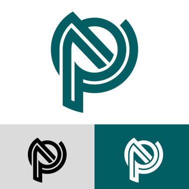 Alfabe harfleri monogram logo PN, NP ve N, zarif ve Profesyonel harf simgesi tasarımı