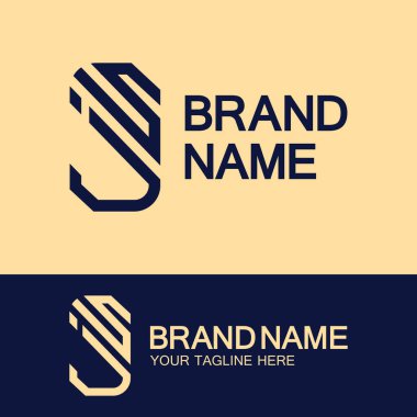 Yaratıcı harf SJ veya JS monogram basit logo tasarımı.