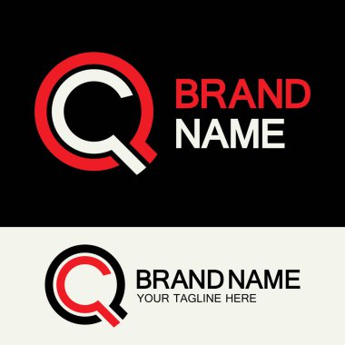 QC Logo or CQ Logo. Creative letter QC or CQ monogram logo template. clipart