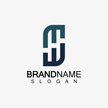 MW Logosu veya WM Logosu. Yaratıcı harf MW veya WM monogram logo şablonu.