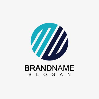 MW Logosu veya WM Logosu. Yaratıcı harf MW veya WM monogram logo şablonu.