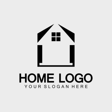 Ev logosu ikonu vektör tasarım şablonu. Ev ve ev logosu tasarım vektörü, logo, mimari ve bina, tasarım özelliği, ev işleri logosu.