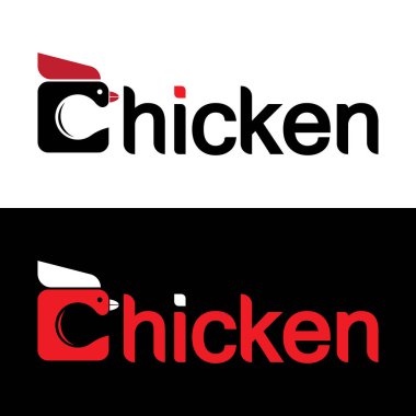 Tavuk logosu tipografi harfi C konsept tasarım fikri.