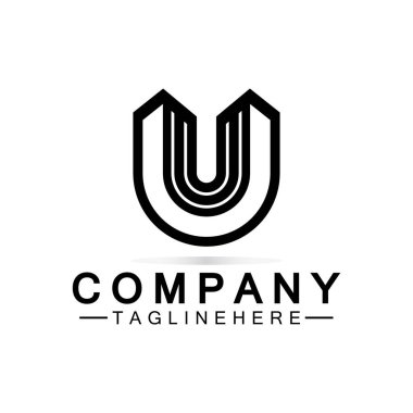 U harfi logo ikonu tasarımı. Modern iş başlangıç U.